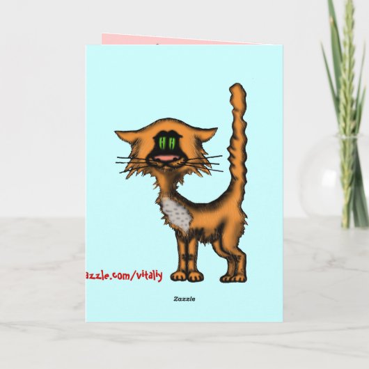 おもしろいな猫のハッピーバースデーのカード設計 カード (裏面)