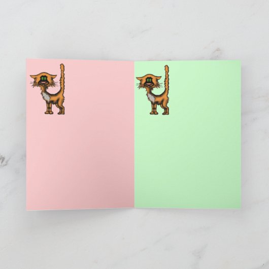 おもしろいな猫のハッピーバースデーのカード設計 カード (内部)