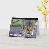 おもしろいな猫のバースデー・カード カード (黄色い花)