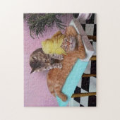 おもしろいな猫のマッサージ ジグソーパズル (縦)