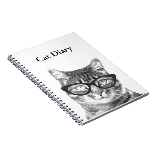 おもしろいな猫の写真が付いているPersonalizableのノート ノートブック (右側)