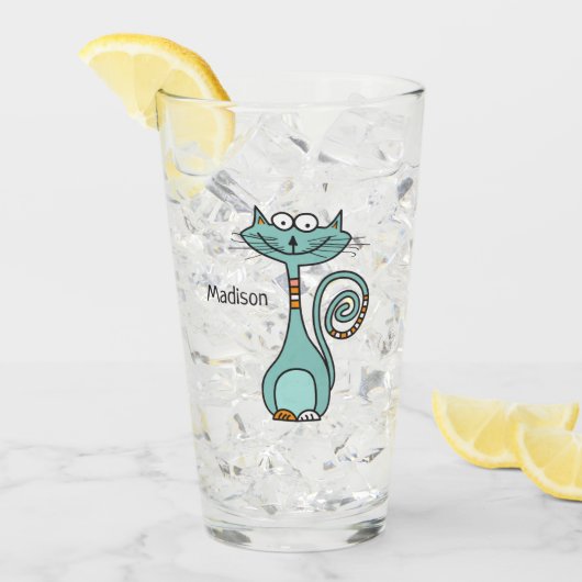 おもしろいな猫の名前をカスタムするのパイントガラス タンブラーグラス