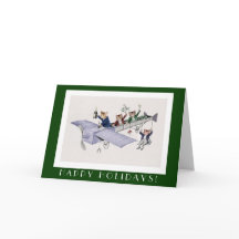 おもしろいな猫の幸せな休日カード-ヴィンテージ猫の芸術