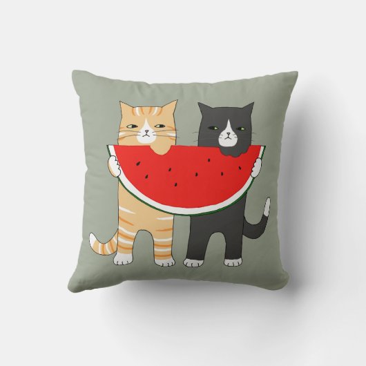 おもしろいな猫の枕猫のスイカの装飾用クッション クッション (裏面)