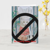 おもしろいな猫の母の日料理無し カード (黄色い花)