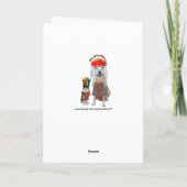 おもしろいな猫及び犬または実験室の責任者の誕生日 カード (裏面)