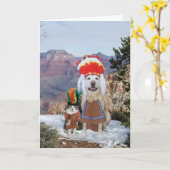 おもしろいな猫及び犬または実験室の責任者の誕生日 カード (黄色い花)