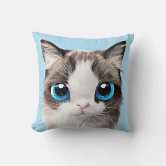 おもしろいな猫好きの装飾用クッション クッション (正面)