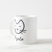 おもしろいな猫El Gatoの猫好きのギフトの白黒猫 コーヒーマグカップ (正面左)