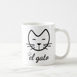 おもしろいな猫El Gatoの猫好きのギフトの白黒猫 コーヒーマグカップ