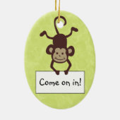 おもしろいな猿のドア・ハンガー セラミックオーナメント (裏面)