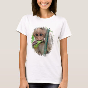 おもしろいな猿の写真の女性はTシャツに合いました Tシャツ