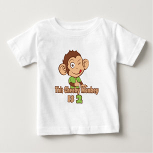 おもしろいな猿の2歳児の誕生日 ベビーTシャツ