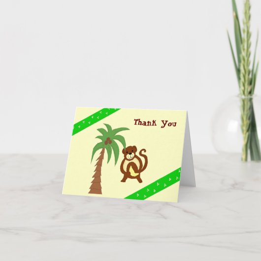 おもしろいな猿は感謝していしています サンキューカード (正面)