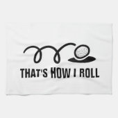 おもしろいな球およびカスタムのスローガンを用いるタオルをゴルフをして下さい キッチンタオル (横)