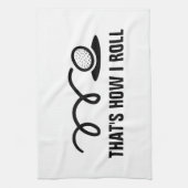 おもしろいな球およびカスタムのスローガンを用いるタオルをゴルフをして下さい キッチンタオル (縦)