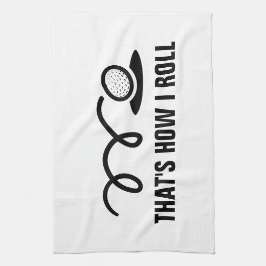 おもしろいな球およびカスタムのスローガンを用いるタオルをゴルフをして下さい キッチンタオル (縦)