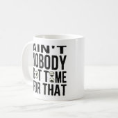 おもしろいな甘いブラウンはだれもそれの得られた時間ではないです コーヒーマグカップ (正面左)