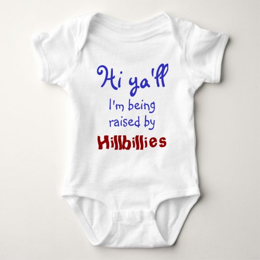 おもしろいな田舎者の文字 ベビーボディスーツ (正面)