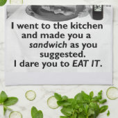 おもしろいな男女同権主義者は私にサンドイッチをします キッチンタオル (折り畳み)