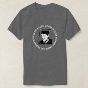 おもしろいな男性の卒業生の感謝(白い文字) Tシャツ