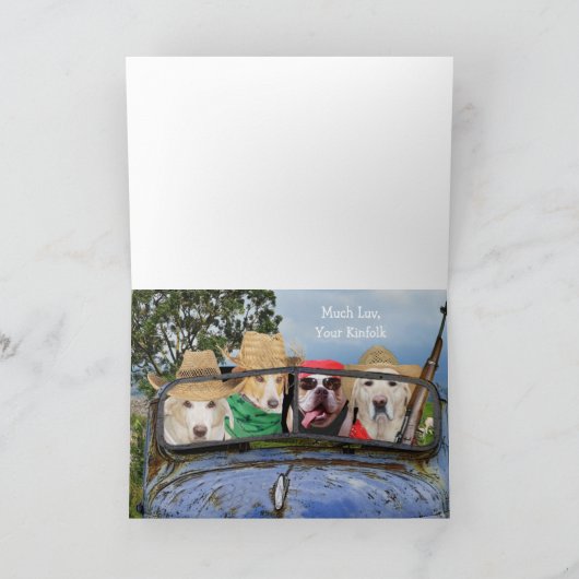 おもしろいな男性の相対的な誕生日 カード (内部)