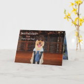 おもしろいな男性の相対的な誕生日 カード (黄色い花)