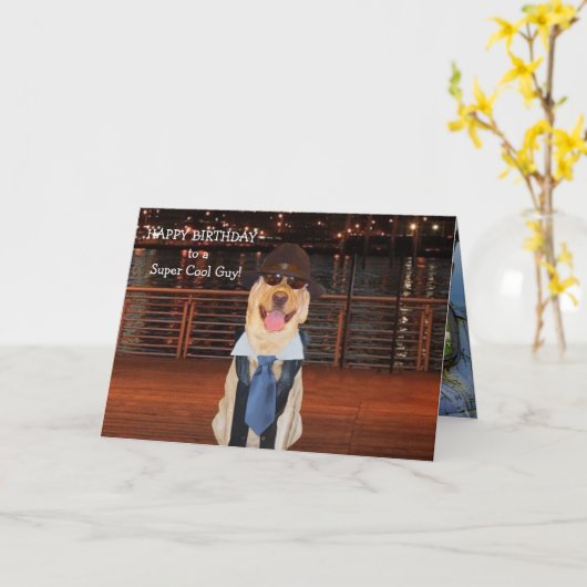 おもしろいな男性の相対的な誕生日 カード (黄色い花)