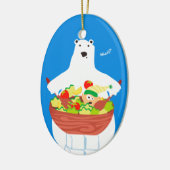 おもしろいな白くまの小妖精や小人サラダクリスマスのオーナメント セラミックオーナメント (左)