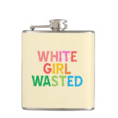 おもしろいな白人の女の子によって無駄にされるフラスコのカラフル フラスク (正面)