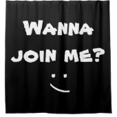 おもしろいな白黒私を結合したいと思って下さい シャワーカーテン (正面)