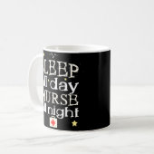 おもしろいな睡眠の終日のナースの夜勤のコーヒー・マグ コーヒーマグカップ (正面左)