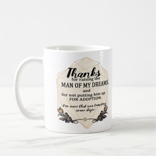 おもしろいな私の夢の人を-育てるためのありがとう コーヒーマグカップ (左)
