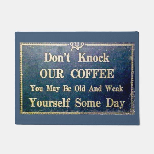 おもしろいな私達のコーヒーヴィンテージ広告をたたかないで下さい ドアマット (正面)