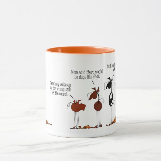 おもしろいな秋の馬の漫画のマグ マグカップ (中央)