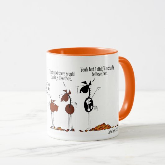 おもしろいな秋の馬の漫画のマグ マグカップ (正面右)