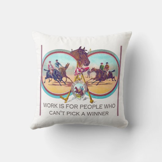 おもしろいな競馬-勝つことができない人々のために働かせて下さい クッション (裏面)