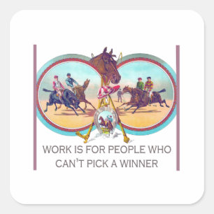 おもしろいな競馬-勝つことができない人々のために働かせて下さい スクエアシール