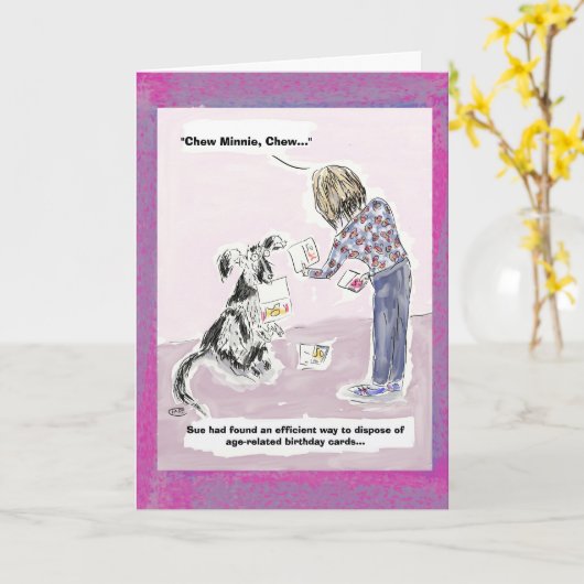 おもしろいな第50誕生日の漫画の挨拶状 カード (黄色い花)