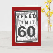 おもしろいな第60誕生日の制限速度カード カード (黄色い花)