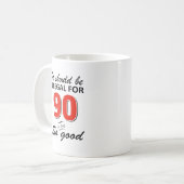 おもしろいな第90歳の誕生日のデザイン コーヒーマグカップ (正面左)