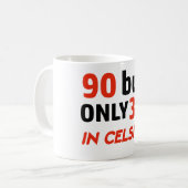 おもしろいな第90誕生日のデザイン コーヒーマグカップ (正面左)