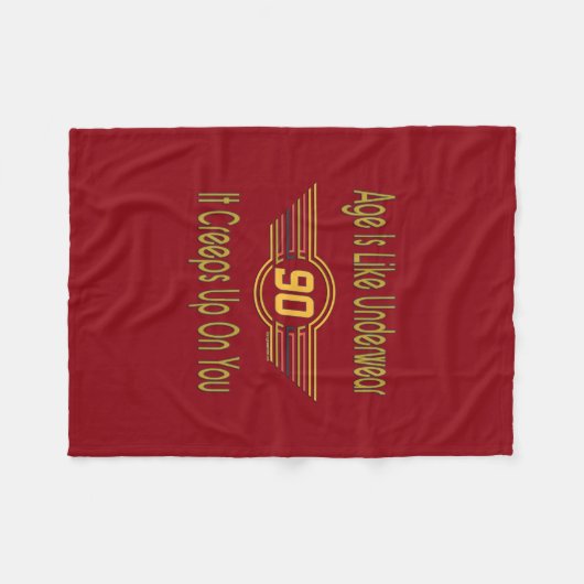 おもしろいな第90誕生日プレゼント。 年齢は下着のようです フリースブランケット (正面(横))