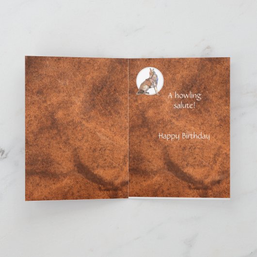 おもしろいな第90、90の誕生日の遠ぼえのコヨーテ カード (内部)