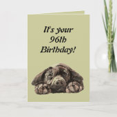 おもしろいな第96誕生日はラブラドル・レトリーバー犬をカスタマイズ カード (正面)