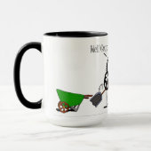 おもしろいな納屋の雑用の馬の漫画 マグカップ (左)