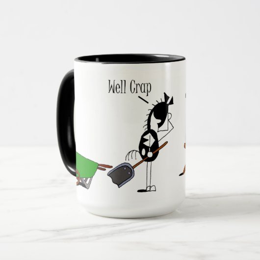 おもしろいな納屋の雑用の馬の漫画 マグカップ (正面左)