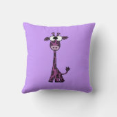 おもしろいな紫色のキリン クッション (裏面)