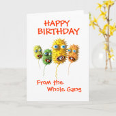 おもしろいな細菌の挨拶状 カード (黄色い花)