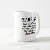 おもしろいな結婚の引用文 コーヒーマグカップ (正面右)